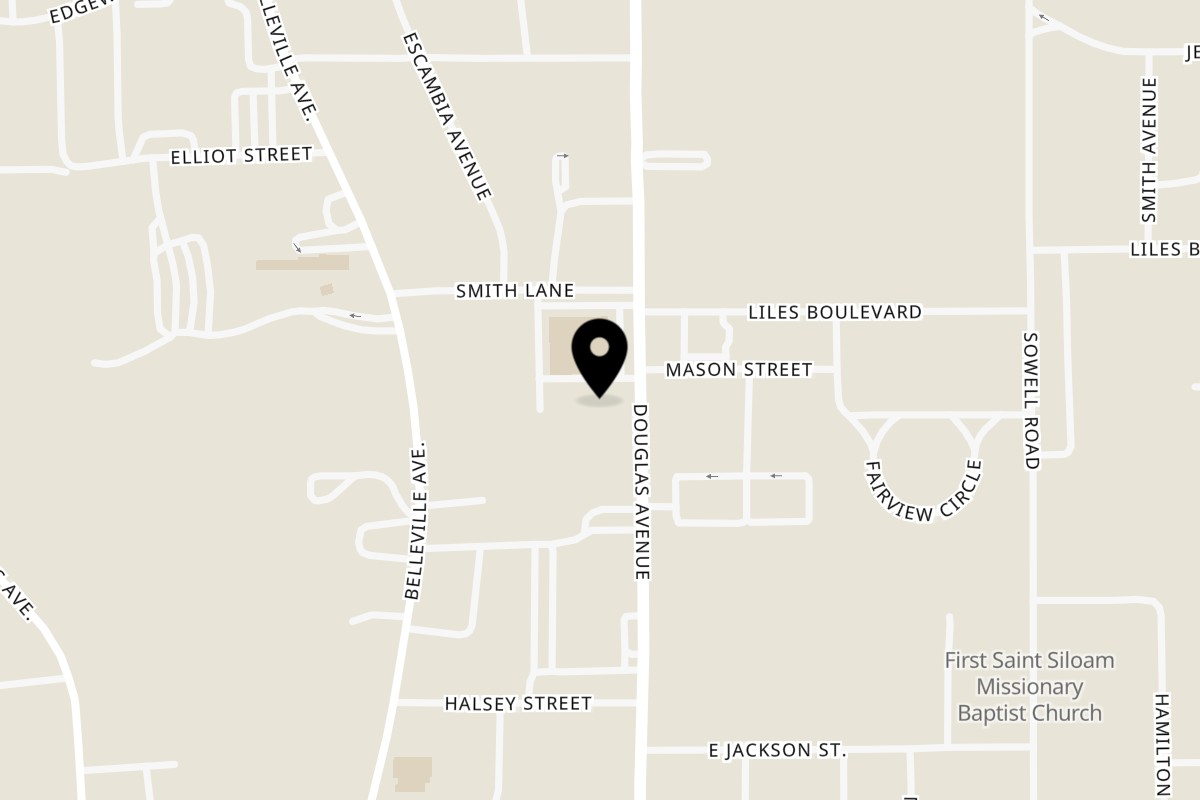 Map showing the location of Vallarta Mexican Restaurant Brewton on 1111 Douglas Ave in Brewton